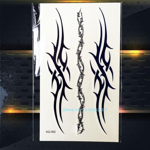 1PC Waterproof Body Tattoo Stickers Black Totem PAQ-062 Disposable Tattoo Body Art Chains Bracelet Jewelry Design On Arm Legs