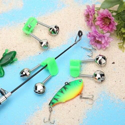 10 Pcs / set LED Fishing Rod Bite Alarm Bells Ring Fishing Bait Fixtures Annunciator Open instrument Fish Fishing Gear Dropship