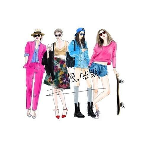 22PCS Fashion model Stickers Crafts And Scrapbooking stickers kids toys book Decorative sticker DIY Stationery