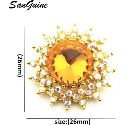 6pcs/lot Hot Sale 18MM Snap Jewelry Rhinestone Flower Snap Buttons fit 18mm 20mm Snap Bracelet Bangle For Women Jewelry