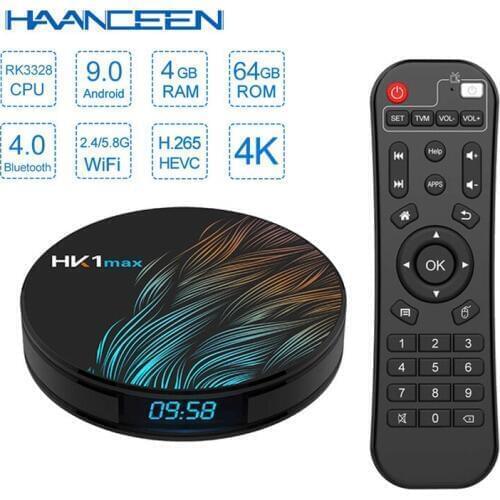 Android 10.0 Smart TV BOX 4GB RAM 128GB ROM RK3318 HK1MAX 4K Media player Google Assistant MiNi Set top Box HK1 MAX