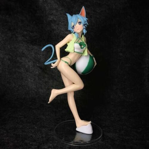 Anime Sword Art Online Asada Shino Sexy Cat Girls Swimsuit Ver. PVC Action Figure Model Decoration Doll Toys Gifts