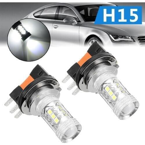 2Pcs H15 LED Car Headlight Bulbs HID 12V 6000K Super Bright White Headlight Car Light Source Universal For All Cars