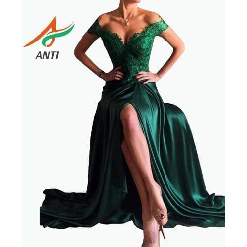 ANTI Off the Shoulder Long Dress Mermaid Evening Dress 2019 Satin Robe De Soiree longue Formal Dress abiye gece elbisesi Custom