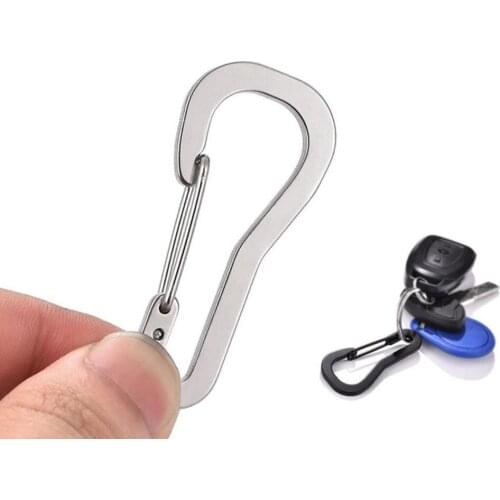 Stainless Steel Question Mark Carabiner 8 Word With Lock Keychain Anti-theft Outdoor Camping Backpack Buckle Hook Survival Tool