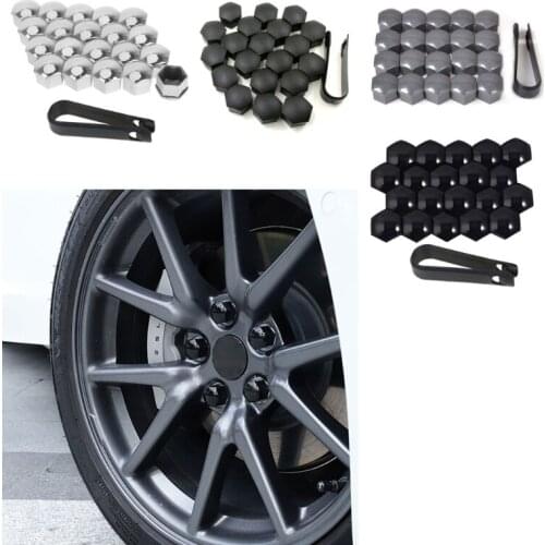 Car Wheel Nut Caps 20Pcs Car Tire Wheel Center Nut Protection Cover Bolt Cap for Tesla Model 3 X S Dark Gray G99F