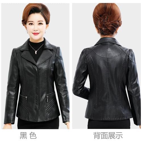 Large Size Middle-aged And Elderly Leather Women 2020 New Womens Leather Jacket Fashion Slim Womens Clothing Coat Female