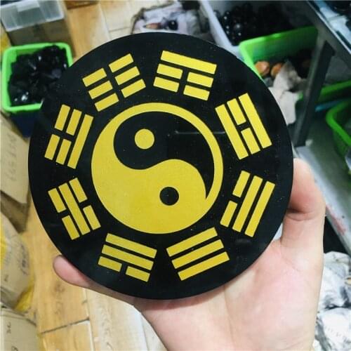 15cm New arrivals high quality 100% natural black obsidian stone circle disk round plate fengshui mirror for home & office decor