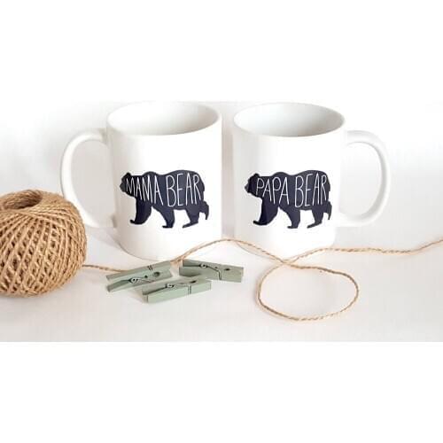 Mama and Papa Bear Mugs, BOTH MUGS, New Mom and Dad Gift, New Parents Gift, Mothers Day Gift, Fathers Day Gift,Mom and Dad