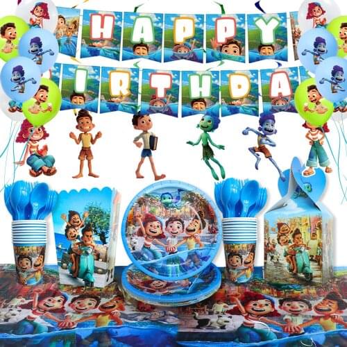 Summer Friendship Day Luca Party Disposable Tableware Plate Cup Tablecloth Kids Birthday Party Baby Shower Decorations Supplies