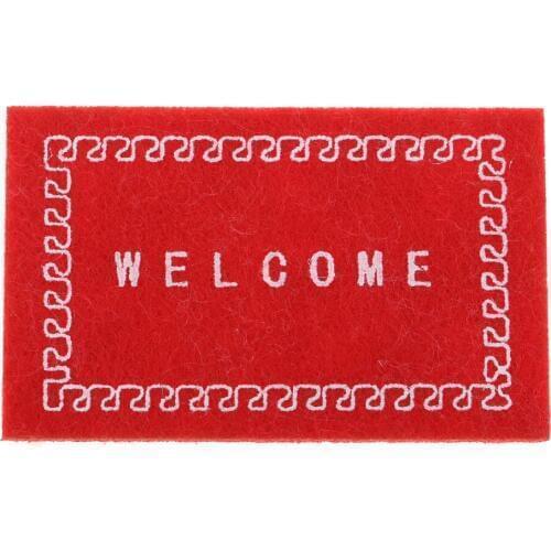 1:12 Scale Welcome Floor Covering Rugs Door Mat for Dolls House Miniature Room Decoration