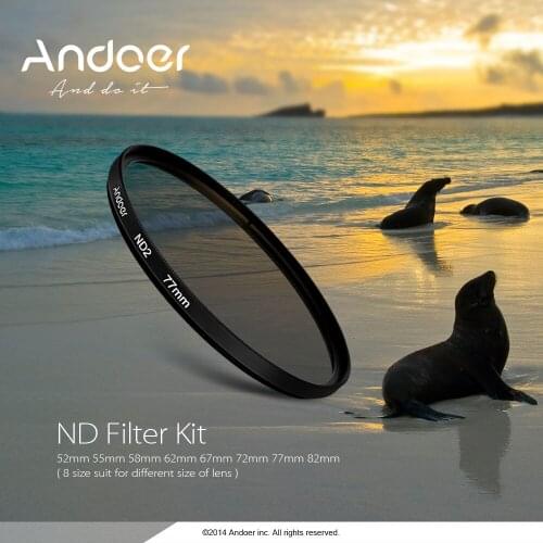 Andoer 77mm Fader ND Filter Kit Neutral Density Photography Filter Set (ND2 ND4 ND8) for Nikon Canon Sony Pentax DSLRs