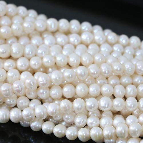 New white natural near round pearl loose beads 8-9 mm suitable for DIY bracelet necklace women jewelry making 14 inches