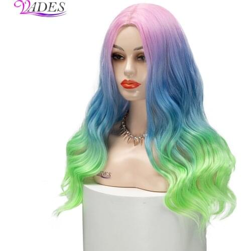 Synthetic Wig For White Black Women Cosplay Wigs Head Colorful False Hair Extensions Wigs Perruque Peruca Halloween BY031