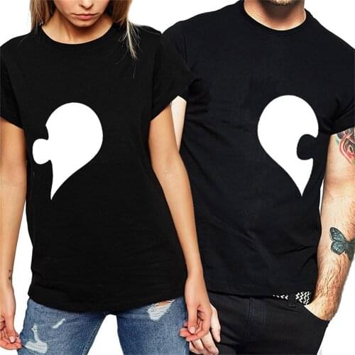 Couple Clothes Summer T Shirt Women Print Funny Couple T-shirt Short Sleeve T-shirt for Lovers Hip Hop 8FZ9