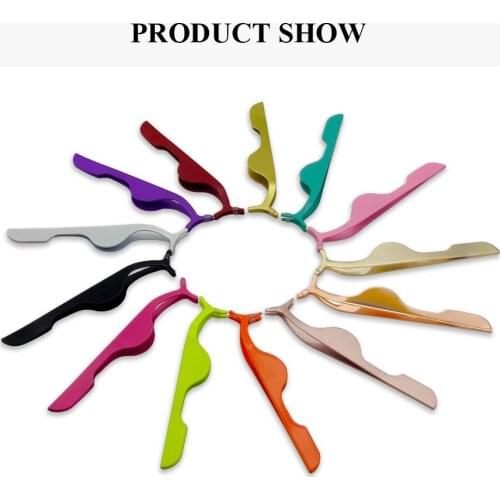 Stainless Steel Eyelashes Tweezers Professional For Lashes Extension Gold Decor Anti-static Eyelash Tweezer Makeup Tools