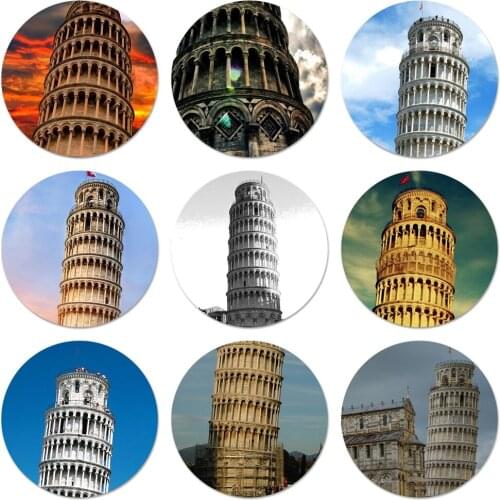 Leaning Tower of Pisa Badge Brooch Pin Accessories For Clothes Backpack Decoration gift 58mm