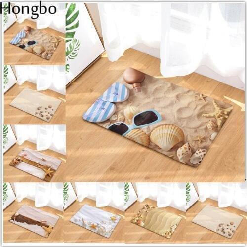 Hongbo Beach Printed Kitchen Rug Welcome Doormat Balcony Table Chair Floor Mat Living Room Rug Bedroom Carpet Bedside Rugs
