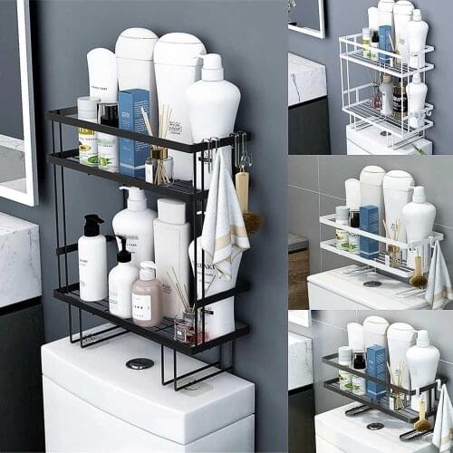 Bathroom Storage Shelf Above Toilet Rack The Toilet Bathroom Wall Hanging Multi-function Punch-free Vanity Toilet Storage Shelf