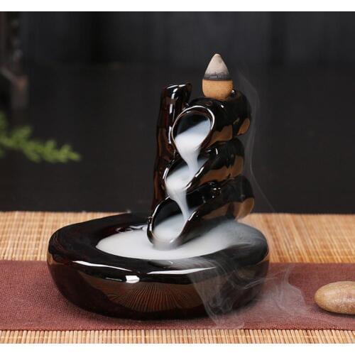 Mini Portable Incense Burners Holder Censer Ceramic Waterfall Backflow Design Diffuser Exquisite Classic Home Decoration