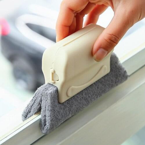 Window Groove Cleaning Brush Removable Door Crack Dust Mini Double Side Kitchen Sink Washable Clip Cloth Household Wipe Tools