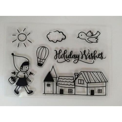 Cute Quiet Girl Transparent Clear Silicone Stamp/Seal for DIY Scrapbooking/photo Album Decorative Clear Stamp