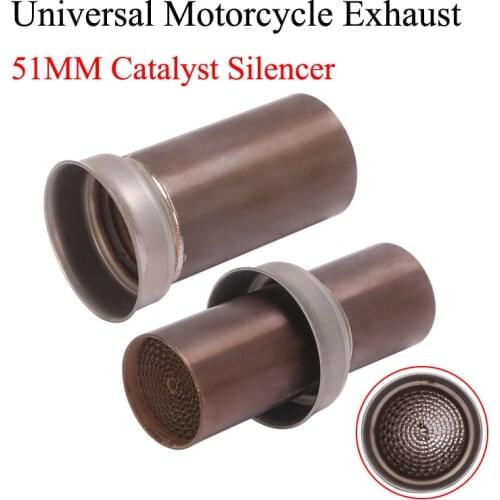 Universal 51mm Inlet Motorcycle Yoshimura Exhaust Catalyst Silencer Racing Muffler Removable DB Killer Delete Noise Sound