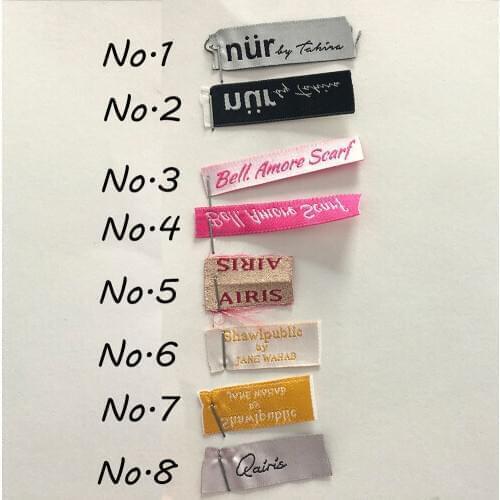 Weaving Mark Collar Label Custom Embroidery Main Label Main Heading Custom Side Label Wash Label Wash Logo Trademark