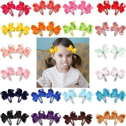 40pcs 3" Hair Bows Snap Clips No Slip Wrapped Baby Girls Hair Barrettes for Toddlers Girls Kids Women Hair Accessories