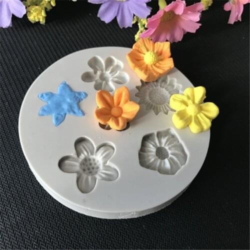 2 MIni Flowers Lace Resin Fondant Silicone Mold for DIY Pastry CupCake Dessert Plaster Lace Decoration Kitchen Tool Baking Mould
