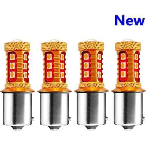4pcs 1156PY 7507 PY21W BAU15S Super Bright 1000Lm 3030 LED Car Rear Direction Indicator Lamp Auto Front Turn Signals Light Amber