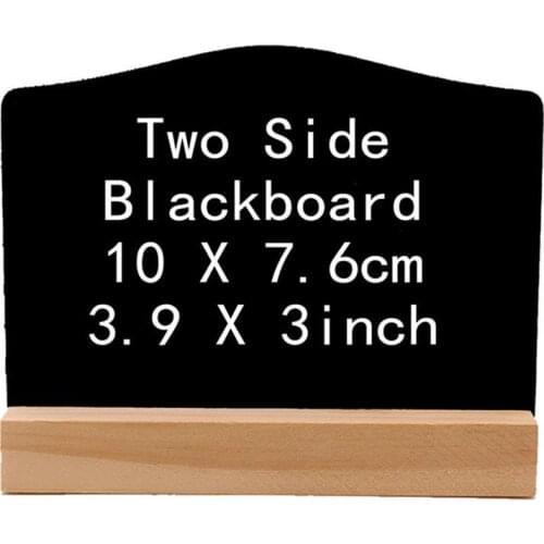 6pcs Double-sided Mini Blackboard Wooden Message Board Decorative Chalkboard for Shop Bar Coffee (Small Size Board with Base)