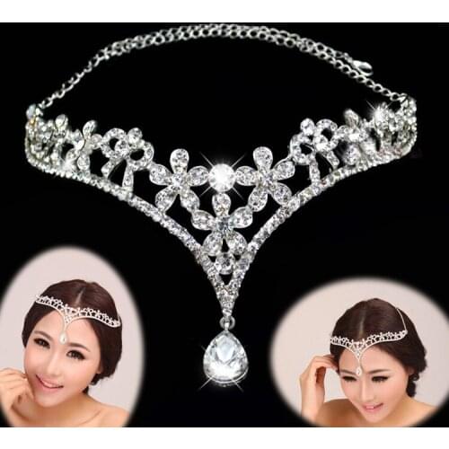 Noble Fashion Crystal Headpiece Bridal Tiaras and Crowns Jewels Wedding Dresses Crown Jewels Bridal Accessories Halloween