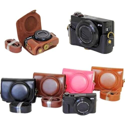 PU Leather Camera Bag Case Cover For Canon Powershot G7X Mark II G7XII G7X2 G7X Mark III G7XIII G7X3 With Shoulder Strap