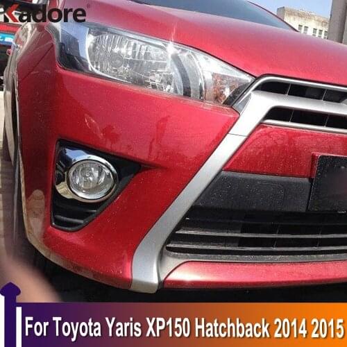 For Toyota Yaris XP150 Hatchback 2014 2015 ABS Chrome Front Foglight Fog Light Cover Trim Car Protect Exterior Accessories