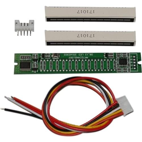 Dual 12 Music Level Indicator LED Spectrum VU Meter Amplifier Lamps Light Speed Adjustable Board for MP3 DC 7-12V(DIY)