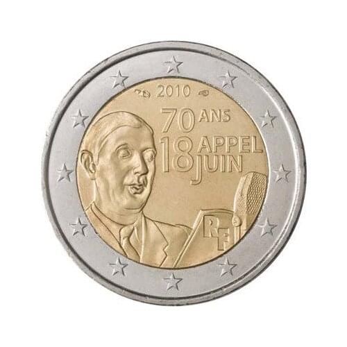 France 2010 2 Euro unc 100% Real Genuine Original Coin,comemorative Collection Coins