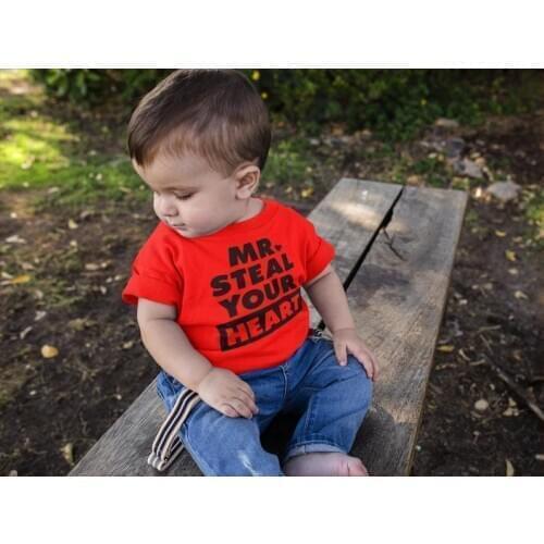 Boy Valentines Shirt Mr Steal Your Heart T-Shirt Toddler Boy Valentines TShirt Cute Mr. Steal Your Heart Valentines Day T-Shirt