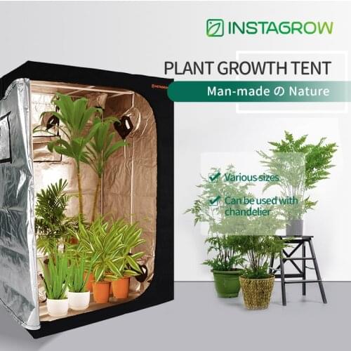 INSTAGROW Premium 600D Canvas 120X90X180cm black Indoor Grow Tent, Grow Room Plant Growing ,Garden Greenhouses