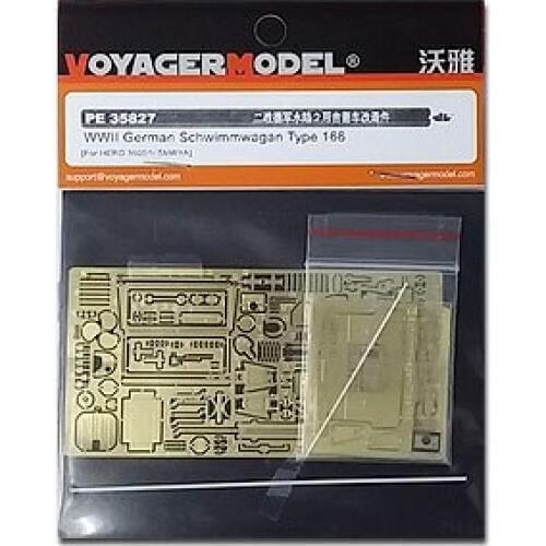 KNL HOBBY Voyager Model PE35827 World War II German amphibious 2 with jeep car parts (with HERO 35001)