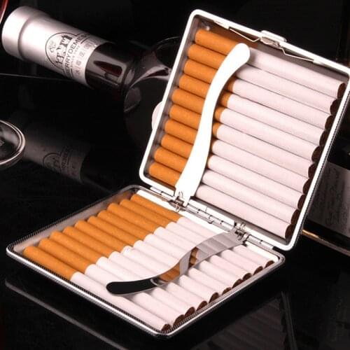 Leather Cigar Cigarette Tobacco Case Holder Pocket Box Storage For 20 Cigars USA
