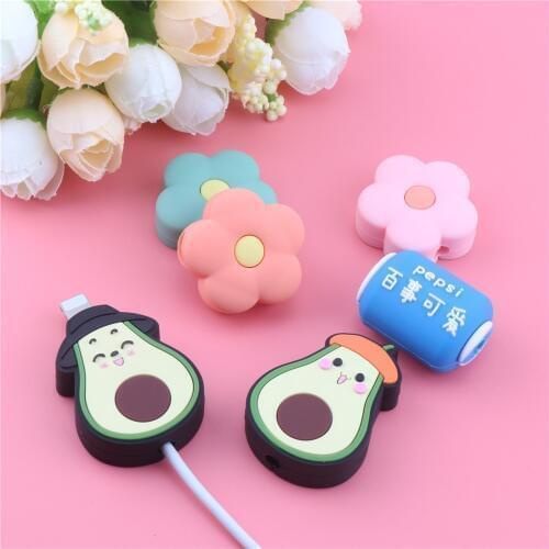 Cute Cartoon Flower Cable Protector Anti-breaking For iphone5 6S 7Plus Usb Charger Cable Holder Lovly Data Line Cord Protector