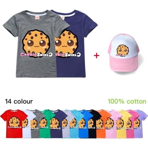COOKIE SWIRL C Fashion Summer Childrens Tops and Hats Kids Short-sleeved T-shirts for Boys and Girls O Neck Tees Girls Shirts