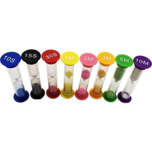 8 Pack Sand Glass Clock Timer 10/ 15/ 30 Seconds & 1/ 2/ 3/ 5/ 10 Minutes Hourglass