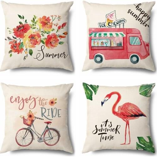 Pillowcase Sofa Cushion Cover Decoration Linen Cushion Cover Decorative Pillow Bird Pattern Sofa Throw Pillow Cover Couch Pillow