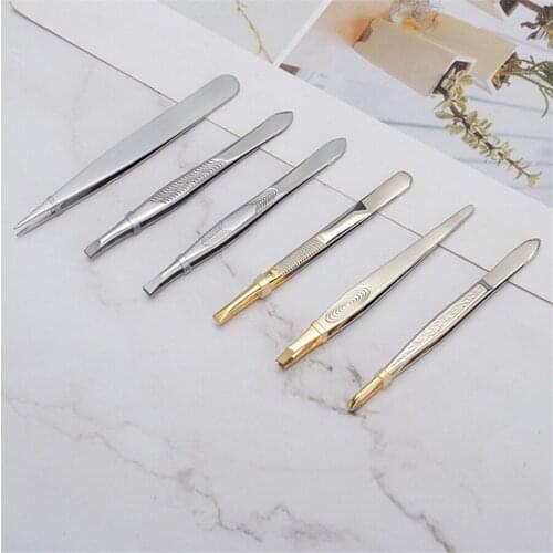 Stainless Steel Eyelash Eyebrow Tweezer Flase Eyelash Nipper Eyelash Assistant Tools Set Beauty Makeup Tools E1193