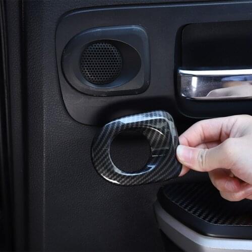 New!!ABS Carbon fiber/Red/Silver For Toyota Tundra 2007-2021Car Rear Door Horn Decorative Frame Sticker Car Interior Accessories