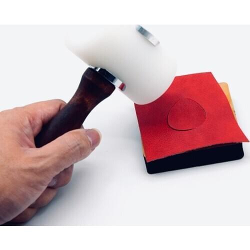 New Handheld Leather Carving Hammer DIY Craft Cowhide Punch Cutting Nylon Hammer Tool with Wood Handle Leather craft Carving