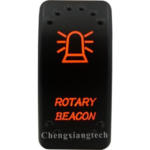 Orange Led Light - Car Boat Caravan Marine Rocker Switch- Laser Eatched- Rotary Beacon- for Carling ARB NARVA 4X4 -Waterproof