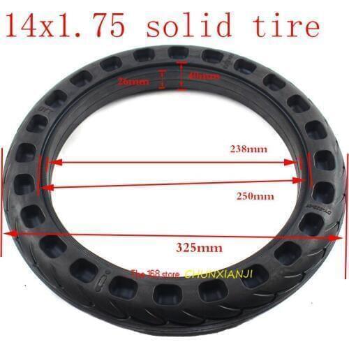 Size 14 inch lithium tram bicycle non-inflatable solid tire 14x1.75 bicycle electric bicycle explosion-proof solid tire14*1.75